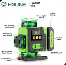 HGLINE 4D 16-Line Green Laser Level 360° Self-Leveling w/ Remote App in a box 