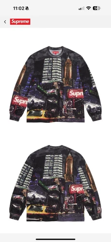 Haut Supreme Skyline à paillettes L/S NUIT MEDIUM SS25