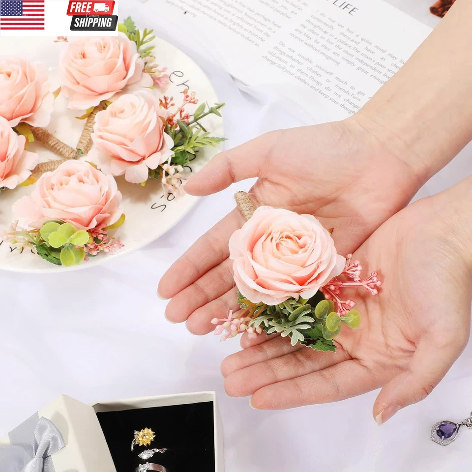 36 peças boutonnieres de casamento rosa para homens padrinhos de casamento corpete artificial gr - Imagem 3 de 4