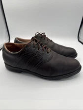 Adidas Z Traxion Tour Golf Shoes Mens US 11.5 Brown Leather Lace Up