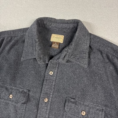 CE  Schmidt Workwear Flannel Shirt Mens XL Blue Gray Long Sleeve Button Down