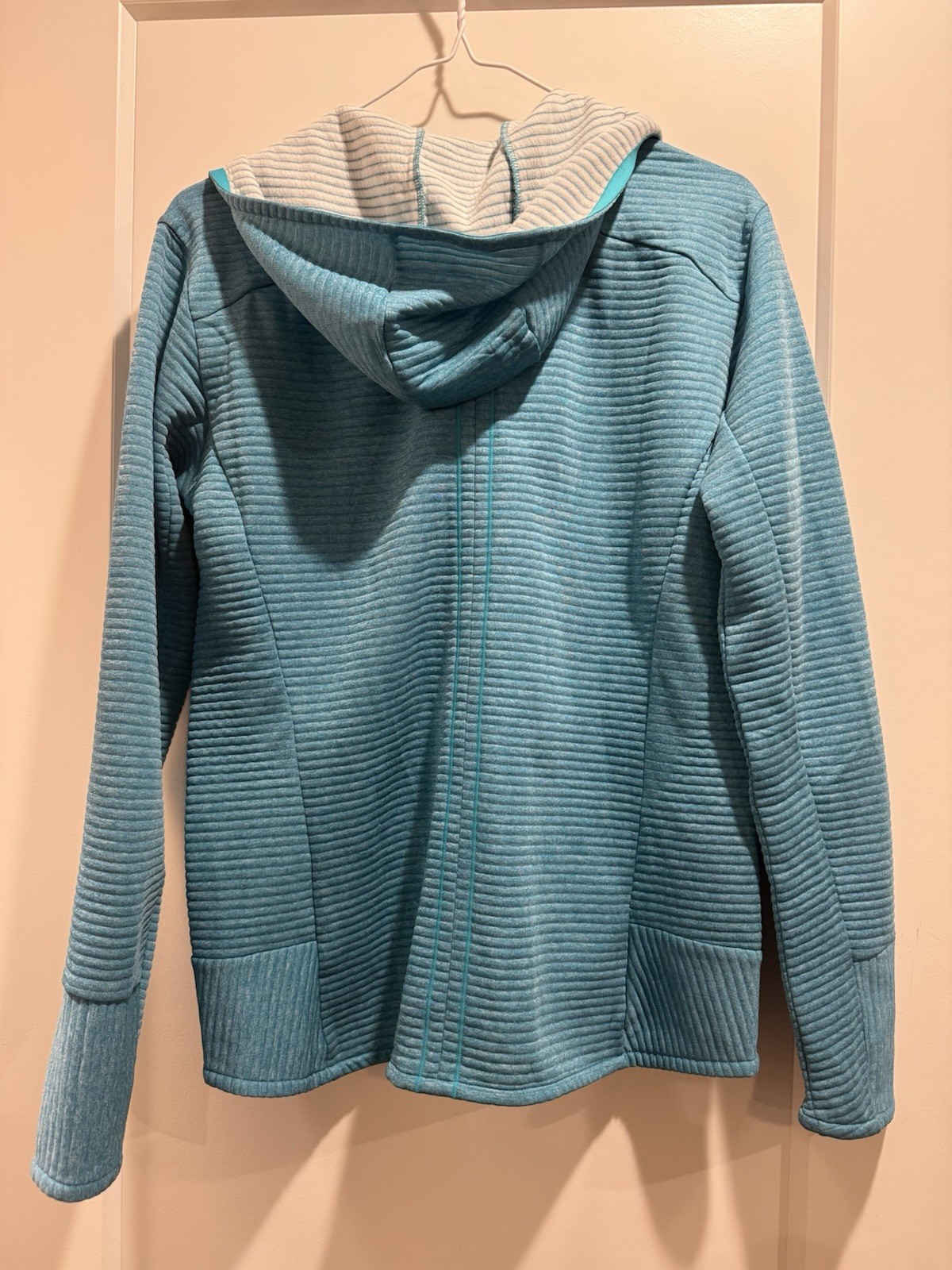 Giacca con cappuccio SALOMON donna destra bella metà verde acqua taglia large