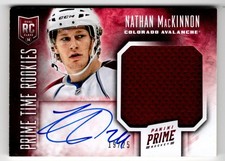 2013-14 Panini Prime Prime Time Rookies Jerseys Auto Nathan MacKinnon Rookie