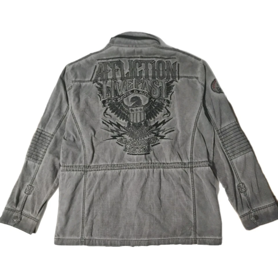 Chaqueta para hombre Affliction negra premium XL Foto 2 de 4