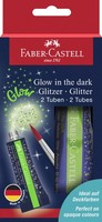 FABER-CASTELL Glitzer-Gel Glow In The Dark, 2 Tuben à 12 Ml