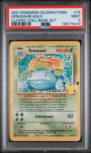 2021 POKEMON CELEBRATIONS CLASSIC COLLECTION #15 VENUSAUR-HOLO PSA 9