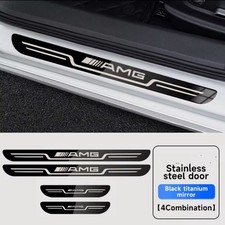 4 St&uuml;ck Mercedes Benz AMG Edelstahl Einstiegsleisten Schutz Scheuerbleche Schwarz