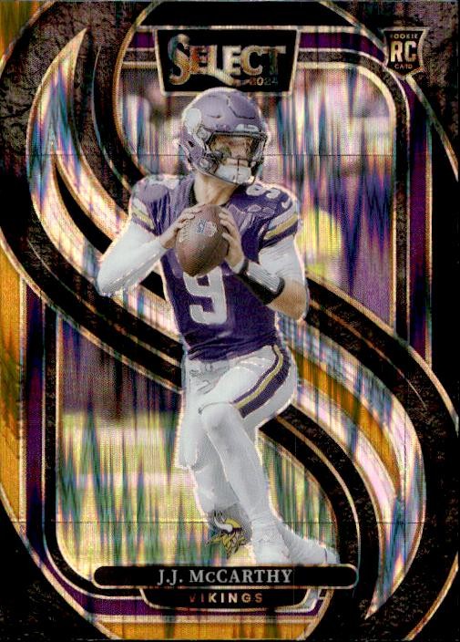 2024 Panini Select #134 JJ McCarthy Black & Gold Prizm Shock Rookie