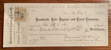 1871- Civil War BUSINESS CHECK - Lieut. Col. DAVID B. McCREARY - 145th PENN. INF