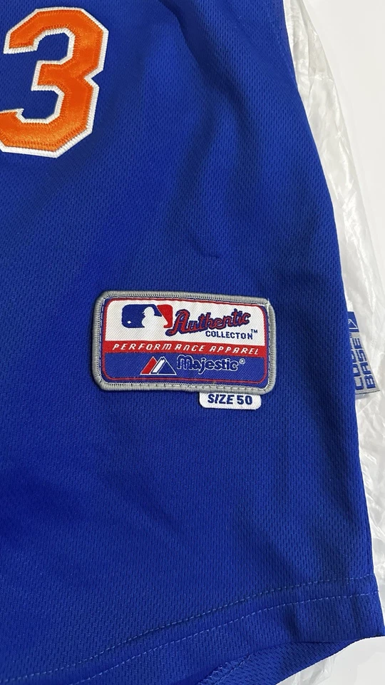 Camiseta Majestuosa Auténtica Matt Harvey On Field New York Mets Talla-50 Con Parche Foto 2 de 4