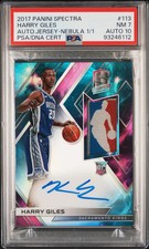 2017 Panini Spectra Harry Giles #113 Autograph Jersey Nebula PSA 7 Auto 10