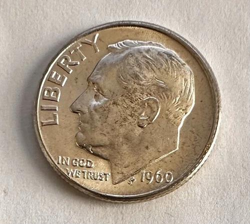 1960 D UNCIRCULATED ROOSEVELT DIME 90% SILVER COIN
