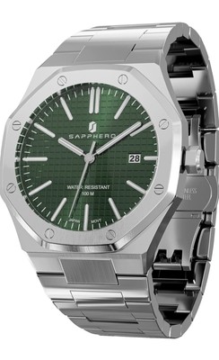 SAPPHERO Waterproof 30M Quartz Silver Stainless Steel Strap Men's Watch