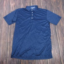 Collars  Co Polo Shirt Mens Large Blue Polka Dot Dress Collar Golf Performance