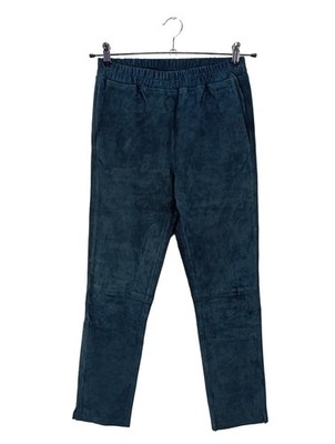 ARMA Lederhose Damen Hose Gr. DE 38 blau Casual-Look