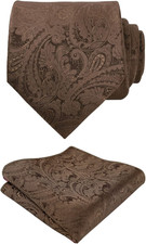 Mens Paisley Tie Handkerchief Casual Floral Necktie Set