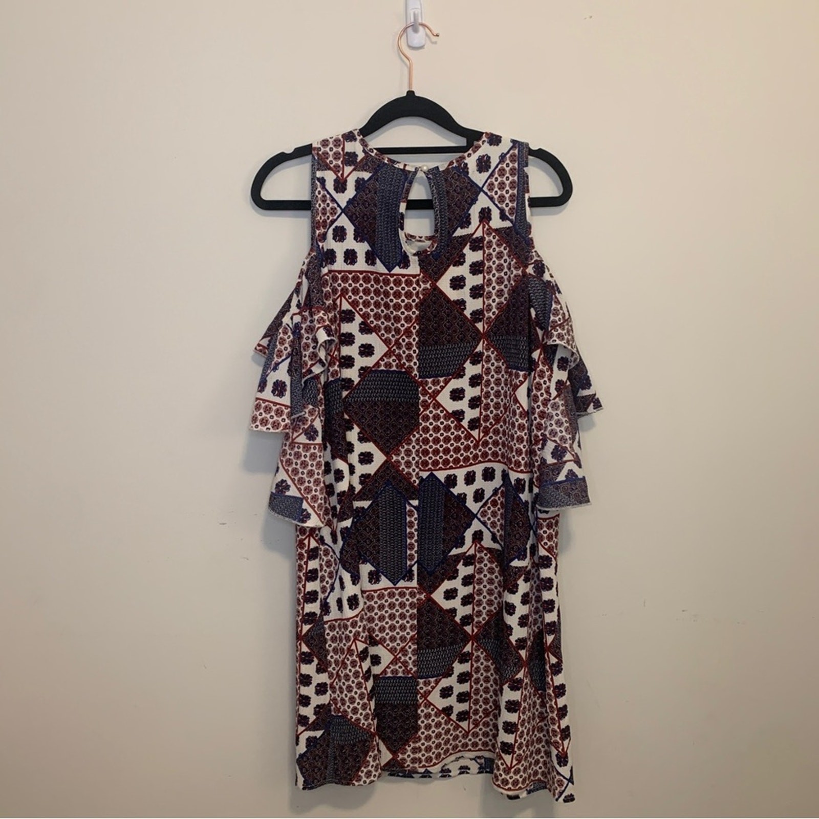 PaperMoon Patterned Cold Shoulder Ruffle Sleeve M… - image 6