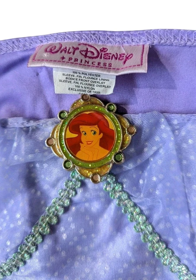 Disney Parks Ariel Sirenita Disfraz Vestido Niñas 10 12 2 Piezas Lentejuelas De Colección Foto 3 de 4