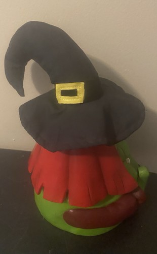 2001 Gemmy Witch Head Plays I'm So Dizzy Halloween Decor See Video - Picture 7 of 11