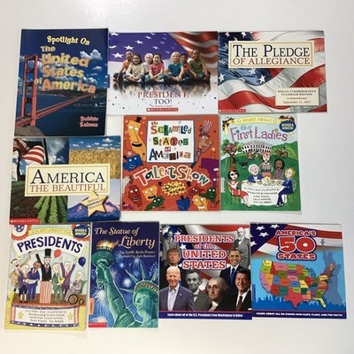 America United States Geography Patriotic History Home School 10 Book Lot