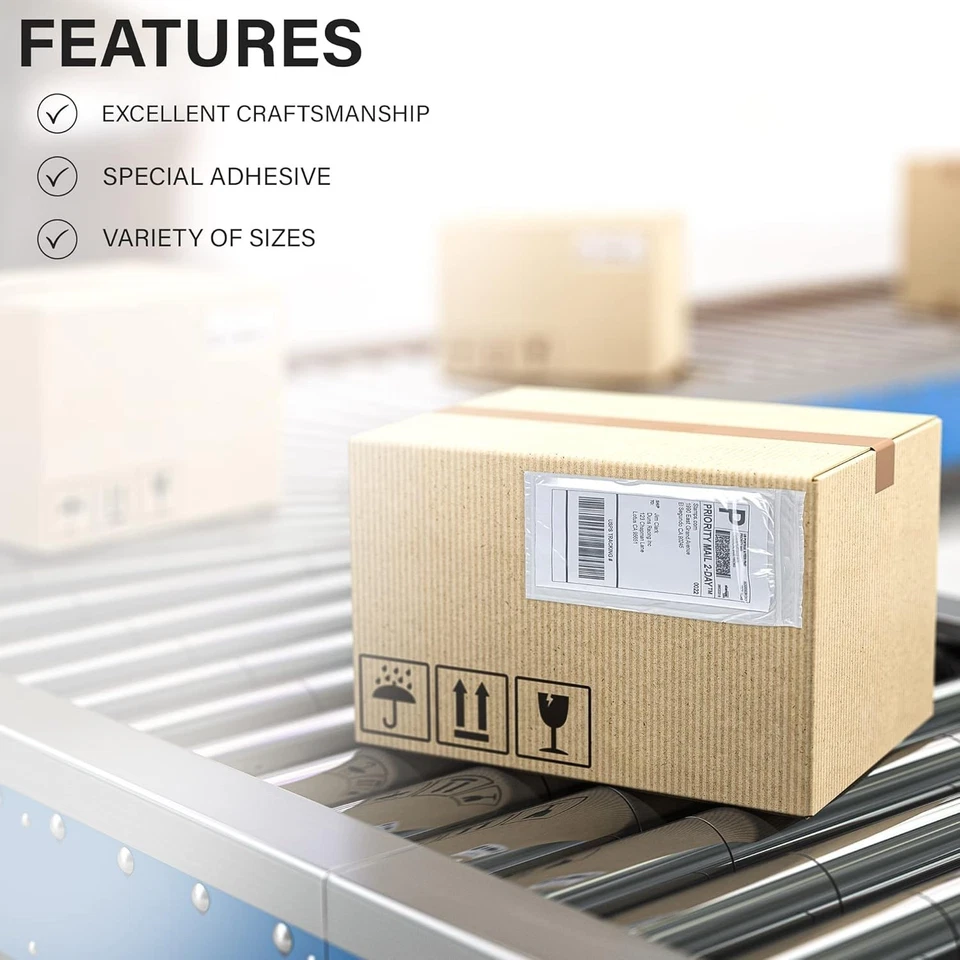 MT Products Blank Envelope Pouch - 6" x 9" Shipping Label Sleeves - Pack of 100 - Image 3 of 4