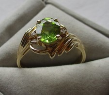 eleganter 585er Gold Ring mit 2 Diamanten und Citrin Edelstein (167646)