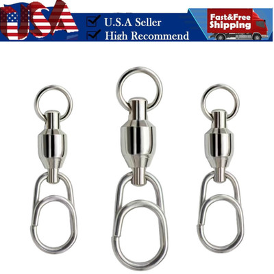 30/60Pcs Fishing Rolling Swivels with Snap Ball Bearing Swivel Fishing Fast Clip