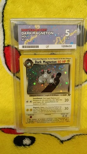Pokemon Vintage 2000 Team Rocket Dark Magneton Ace 5 EX Graded Holo