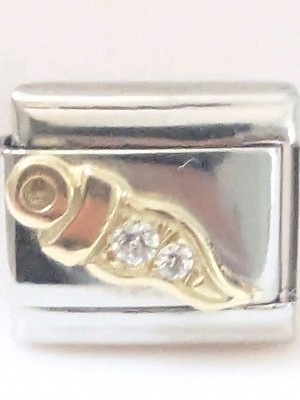 Authentic Nomination Italian Charm Chili Pepper Zirconia 18k Gold N22