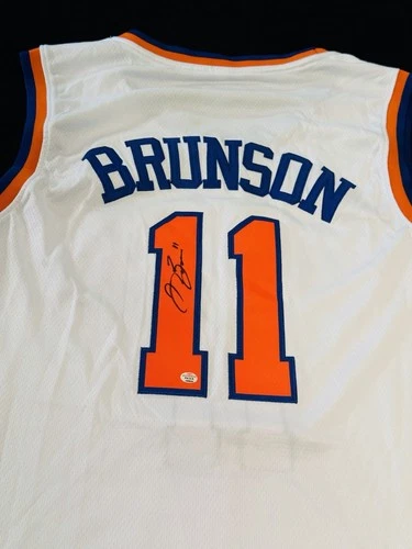 Jalen Brunson Signed New York Knicks Basketball Jersey COA