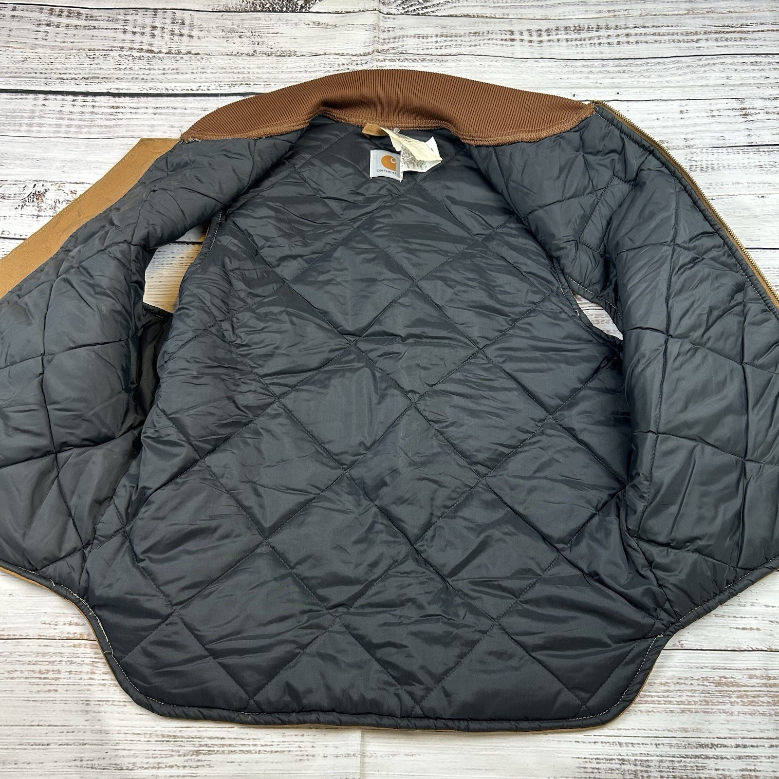 NWT VTG Carhartt Vest Mens Large Quilted Canvas 90s V01 BRN USA Union Flaws image 5