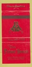 Matchbook Cover - The Prime House Chicago IL Restaurant 30 Strike