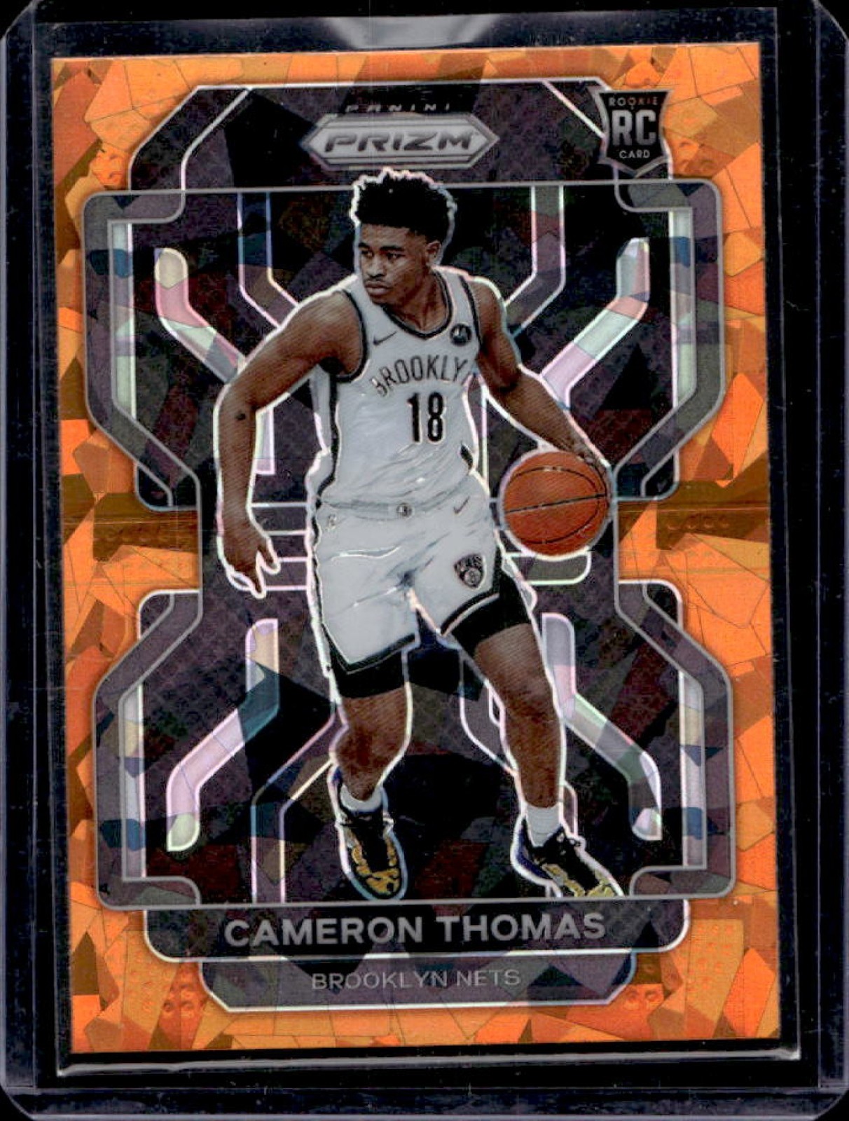 2021-22 Prizm Cameron Thomas RC Orange Ice Rookie #297 Nets