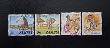 Zambie 1975-82 Lot 4 timbres, Oblitérés