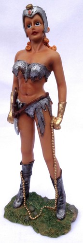 WARRIER WOMEN STATUES 4 STYLES POLY RESIN GLADIATORS SWORD KNIFES CHAINS FIGURE - Picture 7 of 10