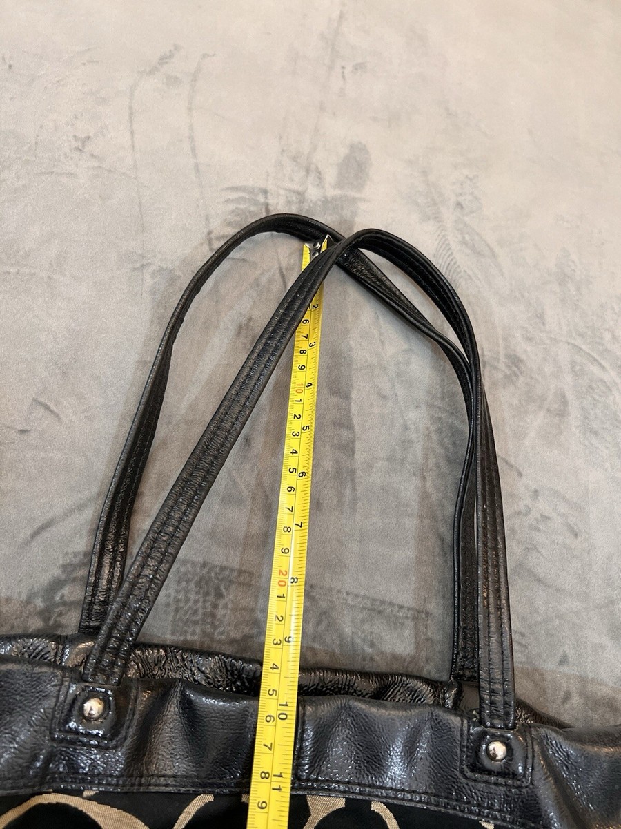 COACH Laura Signature Tote Black Leather Circle Womens Tote