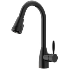 Graham Single-Handle Pull-Down Sprayer Kitchen Faucet in Matte Black by VIGO
