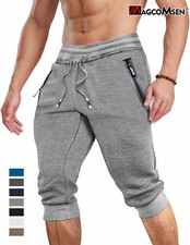 Men's 3/4 Jogger Sweatpants Running Training Pants Workout Athletic Capri Shorts