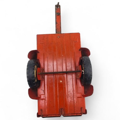 Vintage Carter Tru Scale Red Flair-Side Farm Utility Trailer Nice - Picture 7 of 9