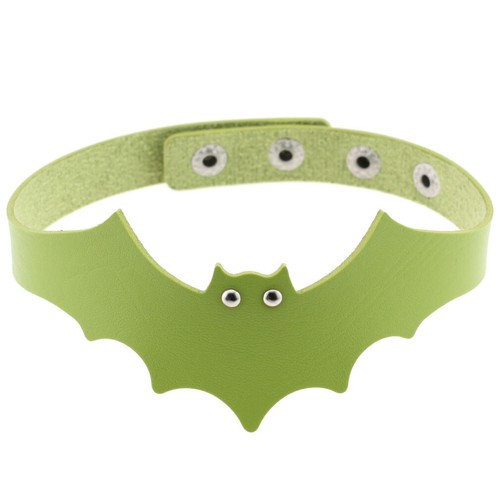 Collar gargantilla de cuero PU con patrón de murciélago gótico Halloween Juegos con disfraces Fiesta - Imagen 9 de 40