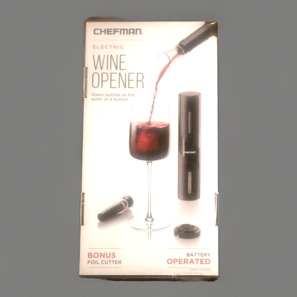 Chefman Electric Wine Opener 4 Piece All In One Set 80 Bottle Battery Life