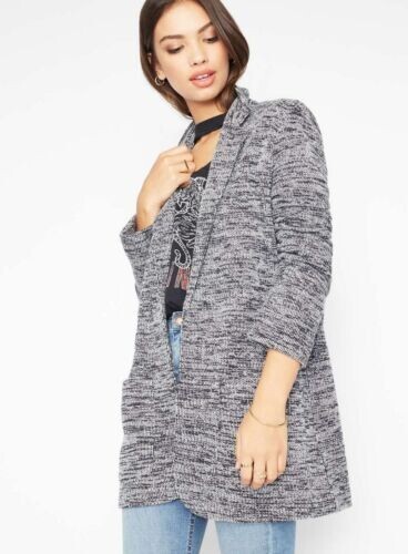 Miss Selfridge Grey Space Dye Boyfriend Blazer UK 8 rrp £35 DH9 NN 04 - Picture 1 of 5