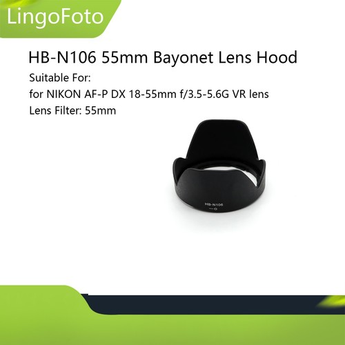 Paraluce Yunir HB-N106 Per Obiettivo Nikon AF-P DX 18-55mm F/3.5-5.6G VR – Protezione E Riduzione Bagliori
