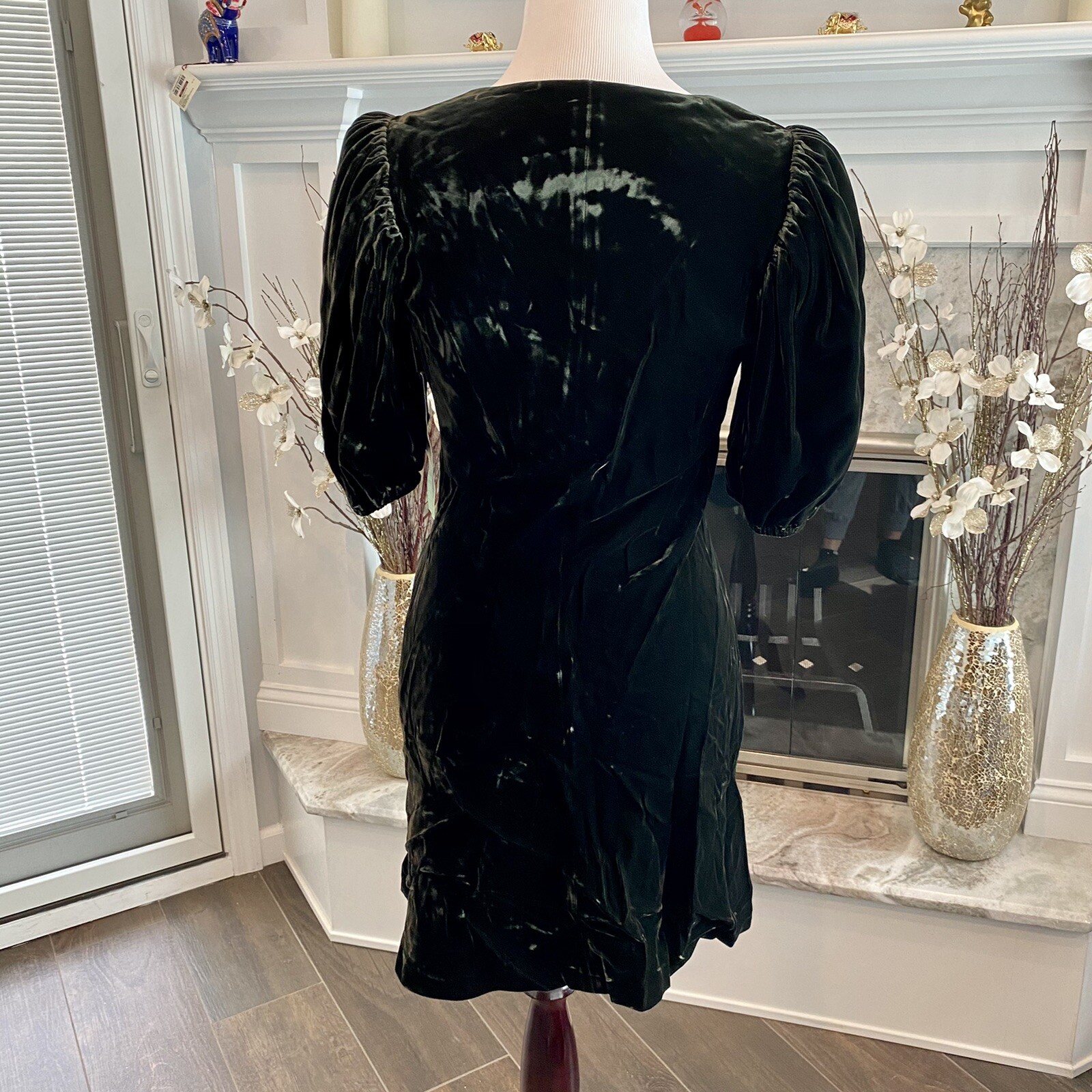 velvet olive green dress