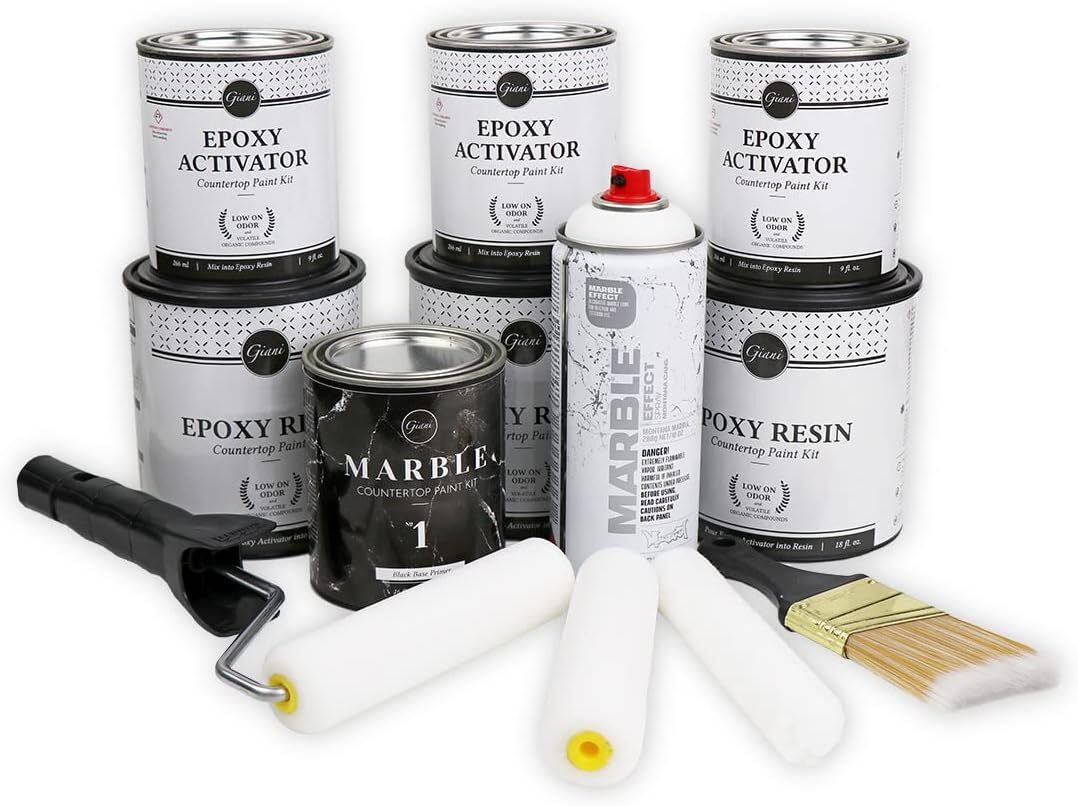 Giani Marble Easy Epoxy Countertop Paint Kit (Carrara White) La Paz
