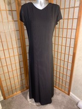 ANN TAYLOR Black Pinstripe Long Dress * sz 8 * NWT!