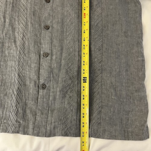 Nat Nast Hawaiian Beach Men's Luxury American Fit 100% Linen Shirt Gray Large - Picture 10 of 10