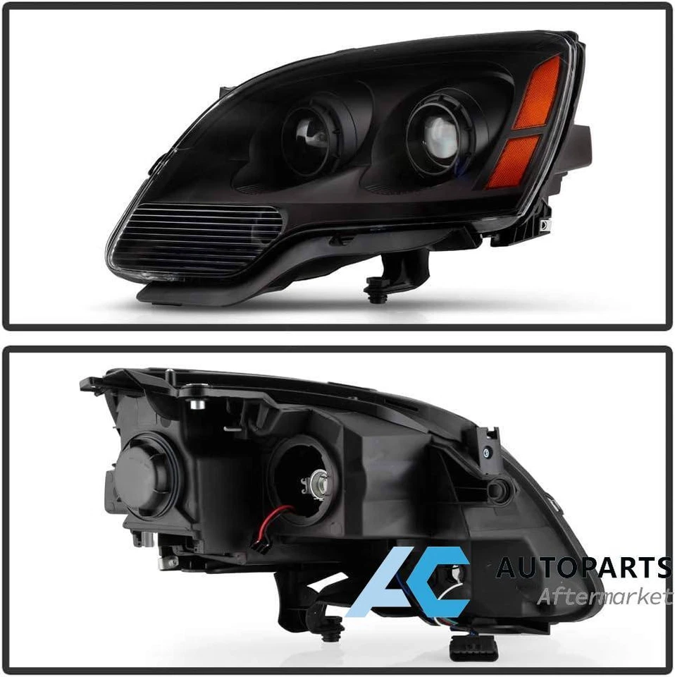 For 2007-2012 GMC Acadia Headlight Headlamp Assenbly Left & Right Halogen Black Foto 2 de 4