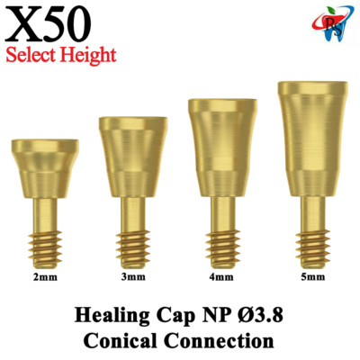 50pcs Dental Prosthetic Healing Cap Adapter Head NP Ø3.8 Conical Connection