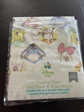 RARE DISNEY BABY  POOH FITTED CRIB / TODDLER BED SHEET NEW PACKAGE Old Stock